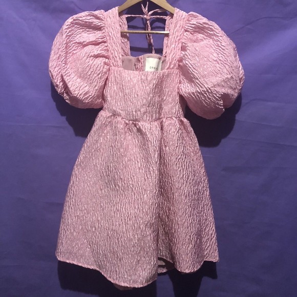 Sister Jane Dream Cassie Puff Sleeve Barbiecore Mini Dress M - Picture 5 of 11